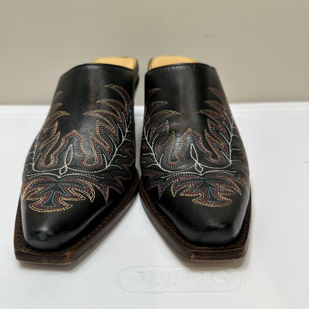 Charlie 1 Horse Mayela Shoe Womens Size 6B Western Mules Embroidered Artisan - Picture 4 of 9